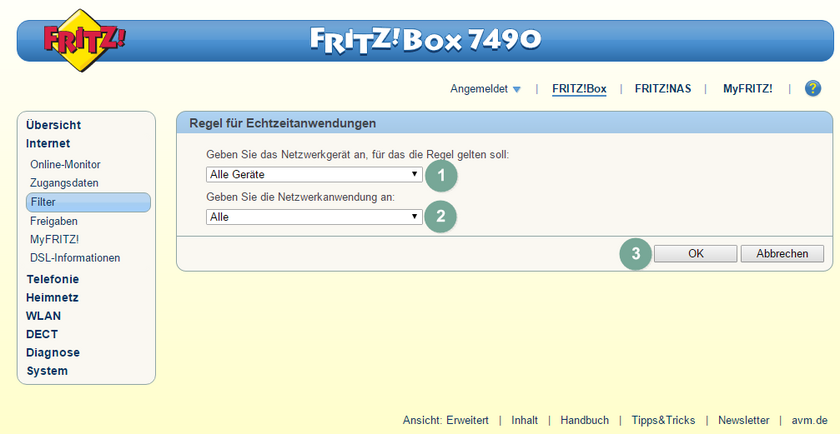 FritzBox Quality of Service 3